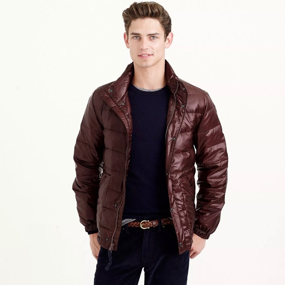 J.Crew Lightweight Shiny Down Puffer Coat